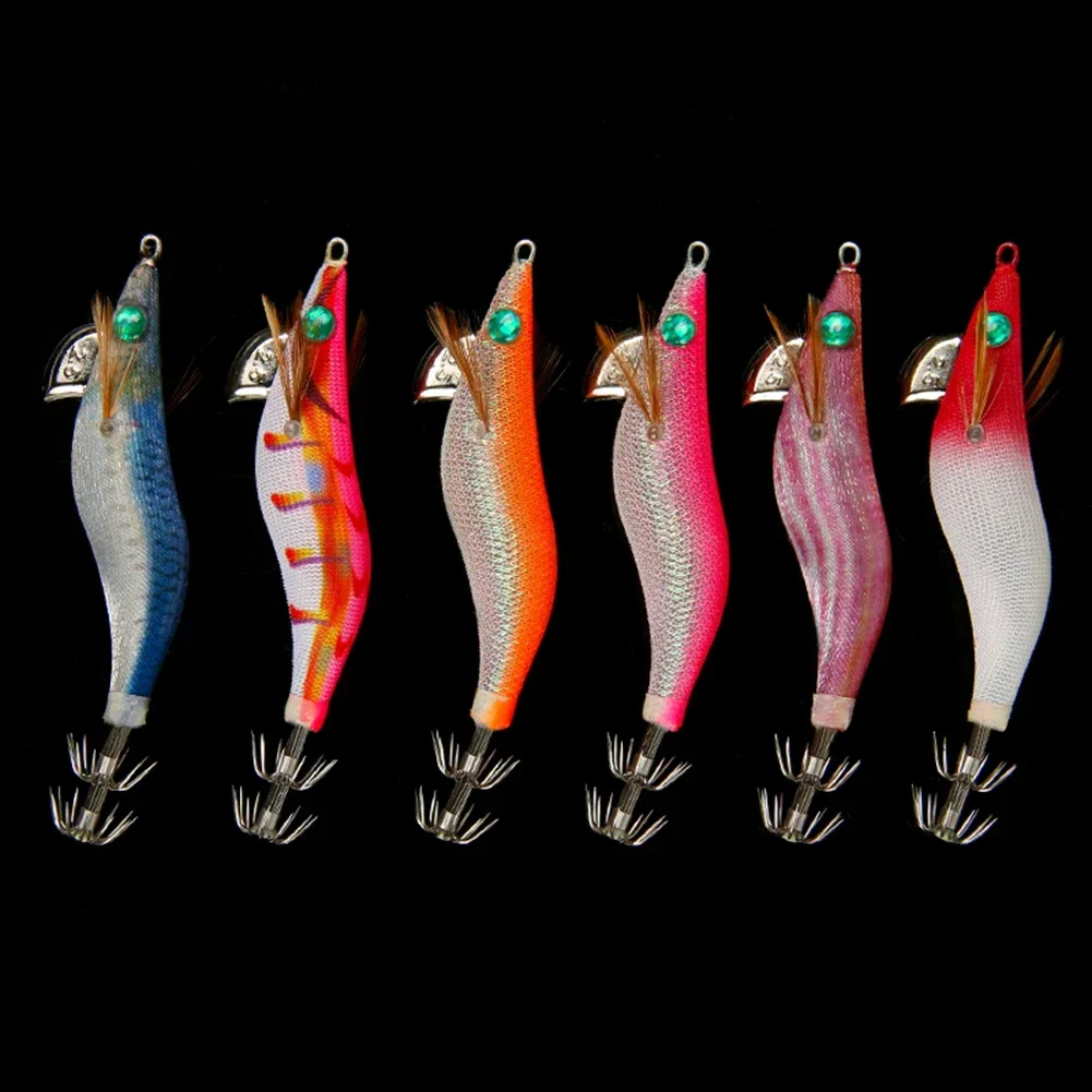 Fishing Wooden Shrimp 2.5# 3.0# 3.5# EGI SUTER R Squid Fishing Lure Fluorescent Fake Bait / Bionic Bait Pesca Accessories