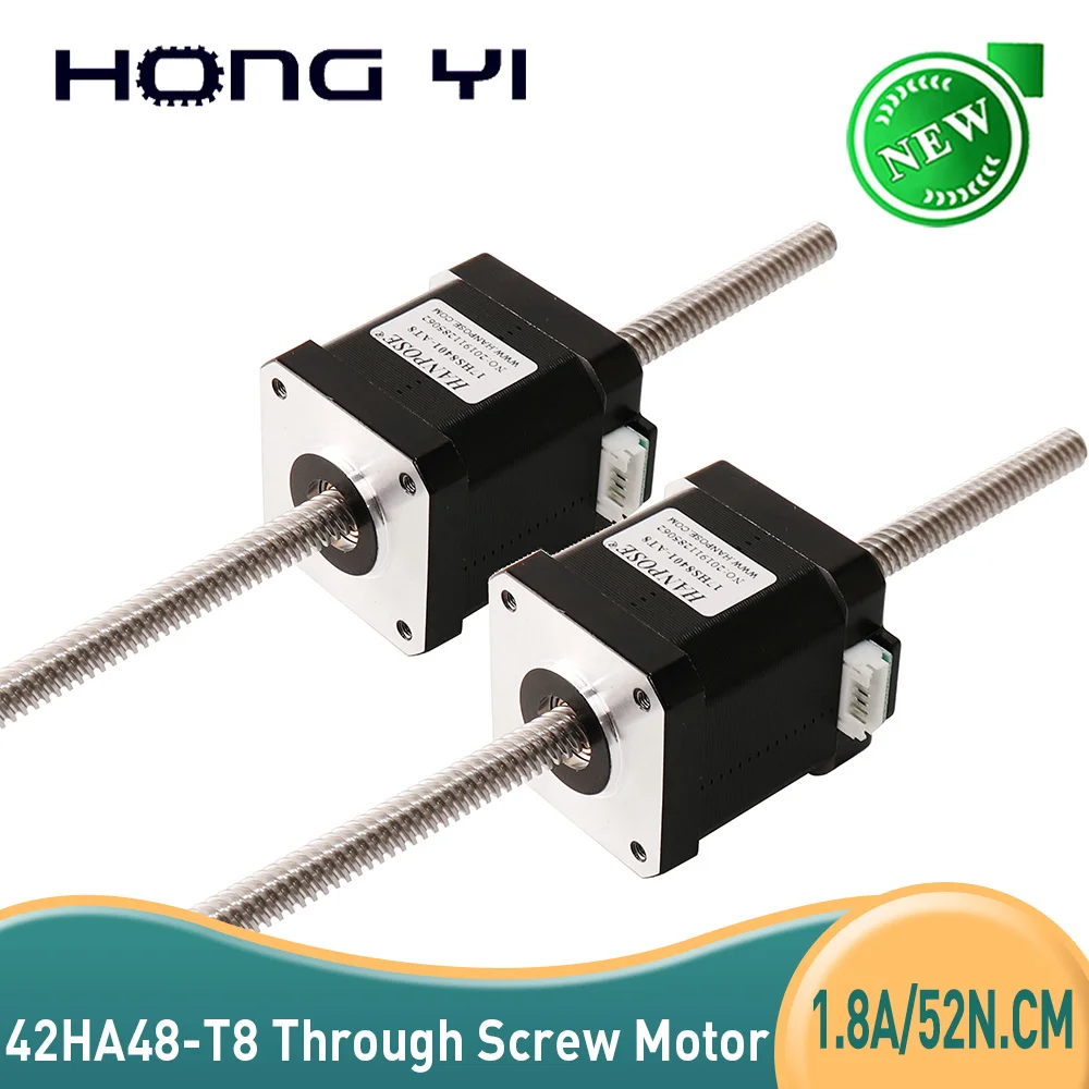 

42 Series Motor through screw 1.8A 52N.cm 42HA48-T8*12 300mm screw stepper motor nema17 for 3D printer CNC milling machine