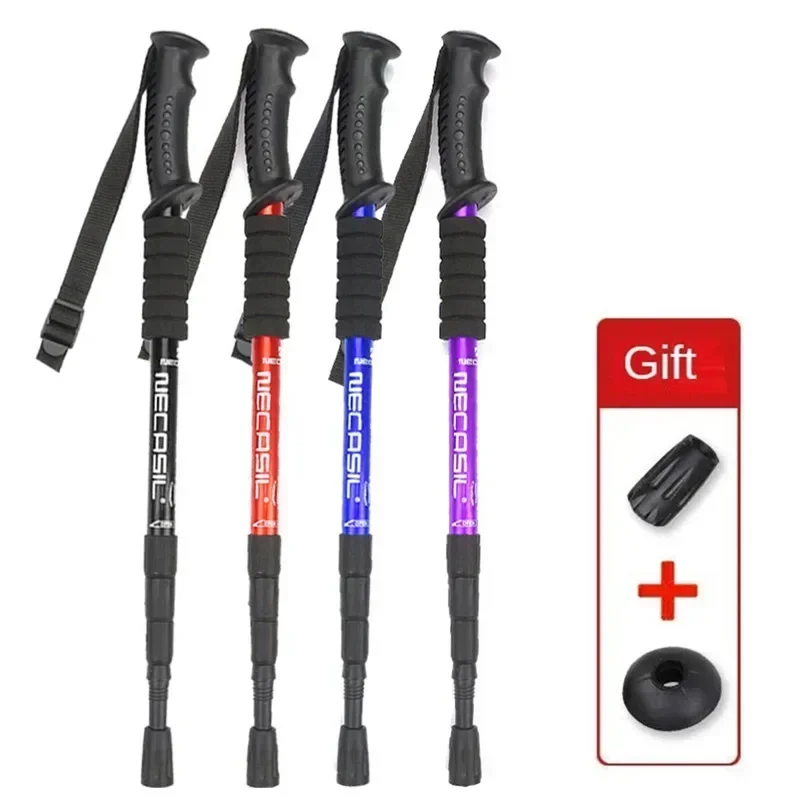 

Aluminum Alloy Teleskopic Hiking Poles, Trekking Walking Sticks, Ultralight Adjustable Walking Cane, Telescopic Alpenstock