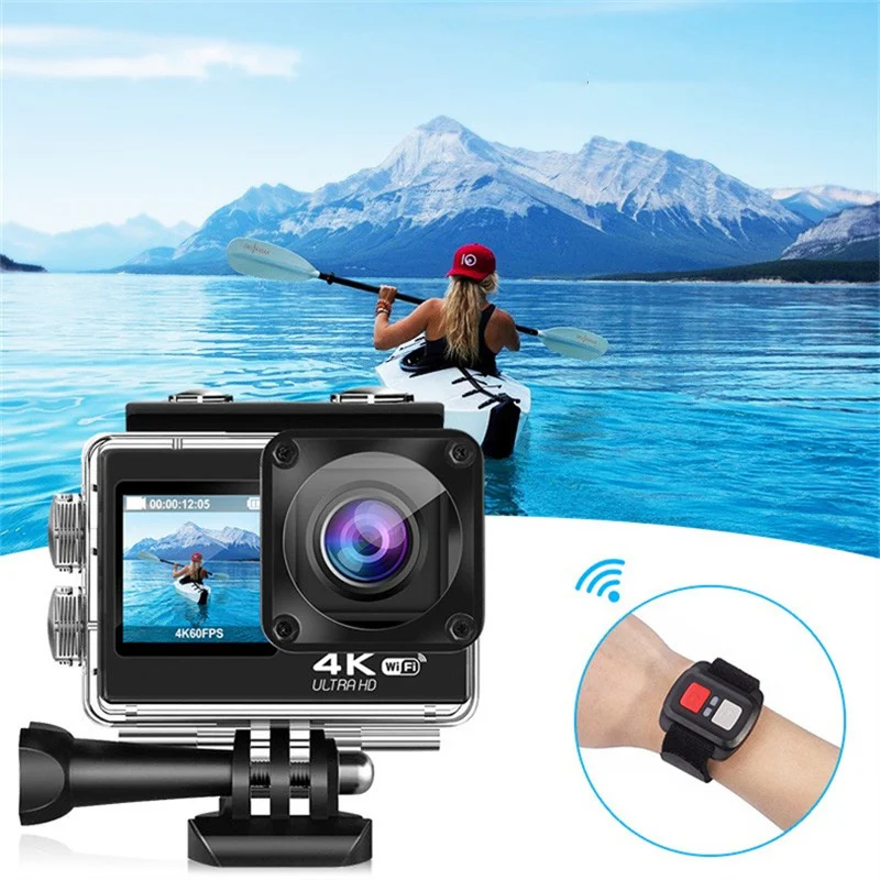 4K Underwater Camera 1080P WiFi 2.0 Waterproof Helmet Video Recording Camera Sports Cameras Fishing Camera