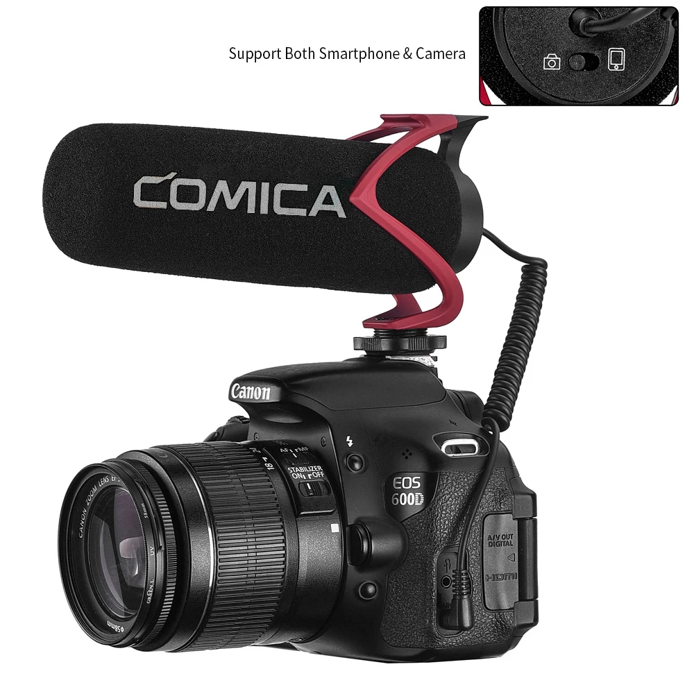 

Comica CVM-V30 LITE Camera Shotgun Microphone Supercardioid Professional Video Condenser Volgging Recording Mic with Shock Mount