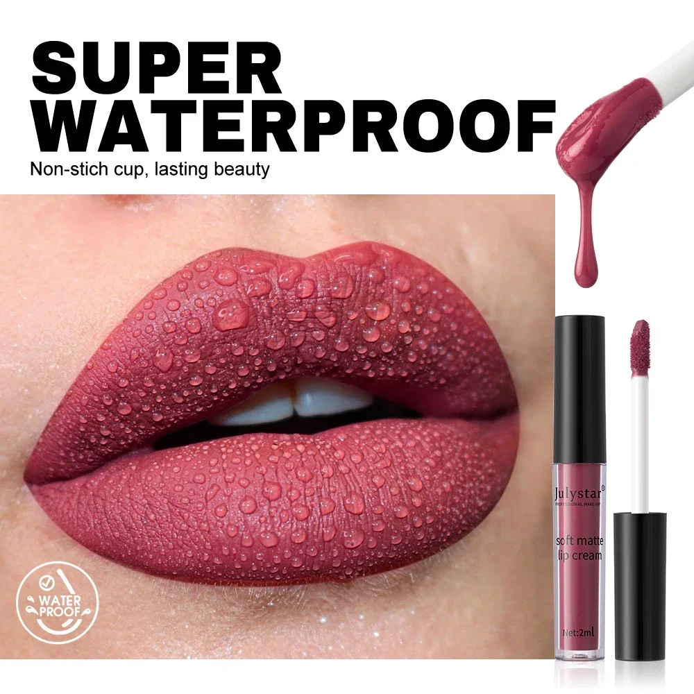 6-kolorowa aksamitna szminka do ust w wysokim kolorze Makijaż ust Wodoodporny, długotrwały kolor ust w płynie Nude