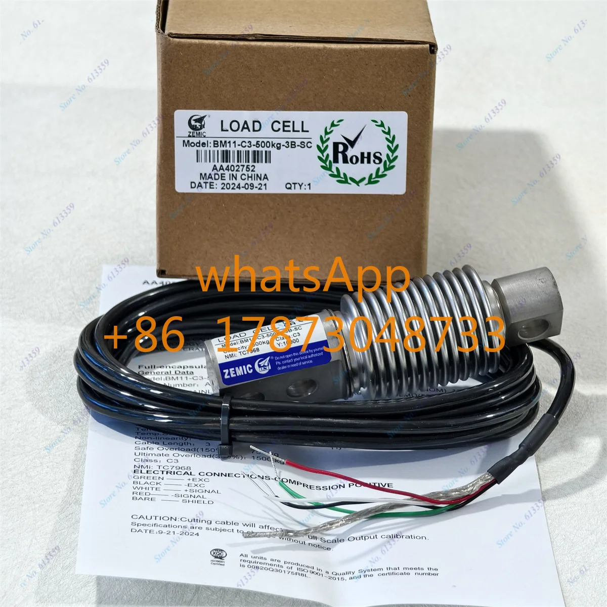 ZEMIC High Accuracy BM11-C3-100KG-3B-SC Bellow Beam Load Cell C3 class 5kg 10kg 100kg 200kg