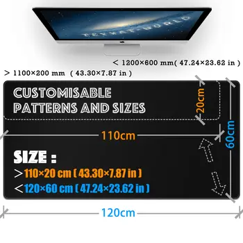 Herní podložka pod myš na míru, šířka 1200 (XXL) | Více velikostí: 1200x600/500/400 | Vytvořte si vlastní design pro karetní hry a stůl 6 nejlepší prodej Podložka pod myš 1200 mm - №4