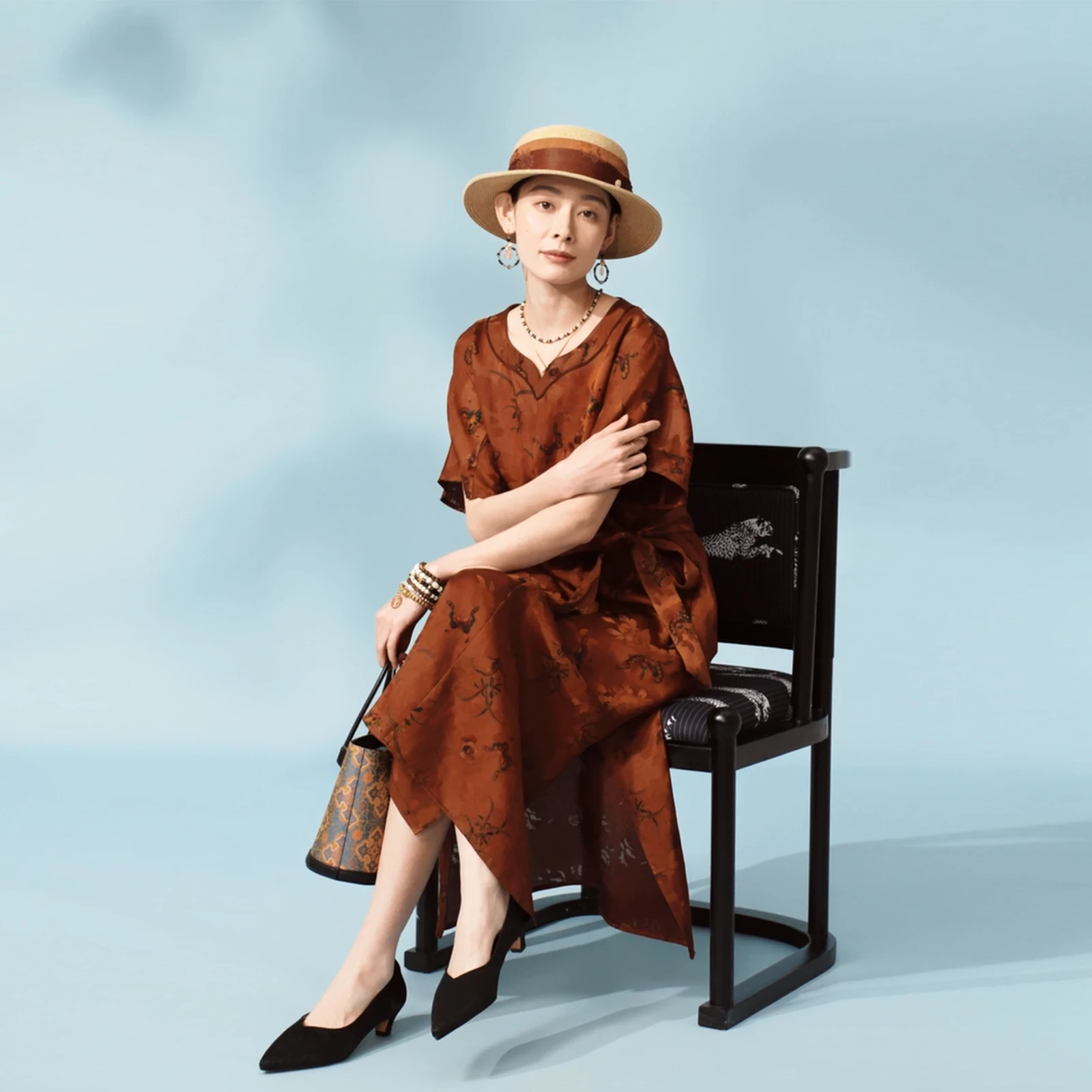 

LI SILK CLOUD Xiangyunsha Silk Dress - 100% Mulberry Silk Crafted, Elegant，Ultra-Skin-Friendly Guangdong Black Pearl Gambiered