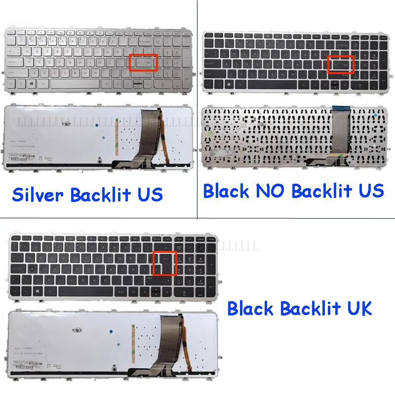 Teclado A+ con retroiluminación para HP ENVY 15-J 15-17J 15-J105TX 17-J000 TPN-I110 SR/BK