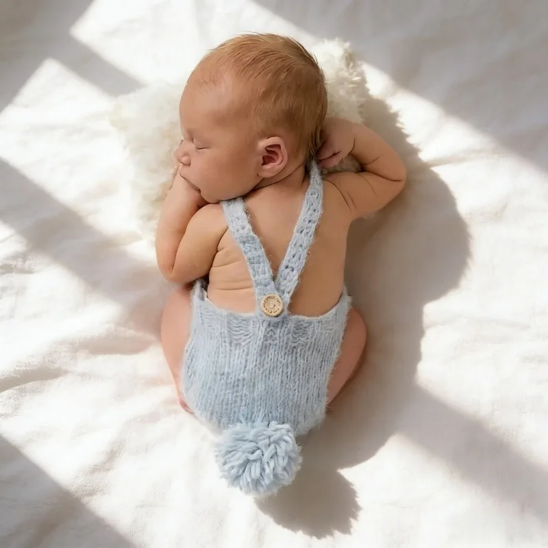 

Мягкие вязаные штаны без спинки для фотосессий новорожденных, реквизит для детских фотосессий в фотостудии, одежда для фотосъемки младенцев на месяц и старше