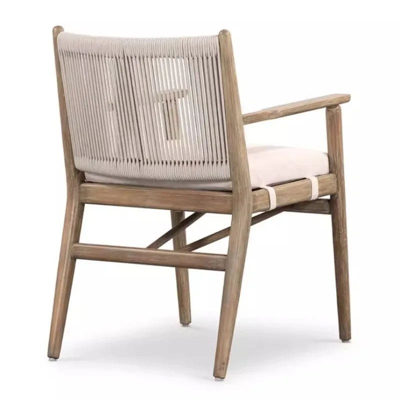 Krzesło do jadalni z litego drewna w stylu nordyckim, nowoczesne, proste, lekko luksusowe, wysokiej klasy krzesło z oparciem, krzesło do jadalni, rattanowe krzesło do salonu, B&B