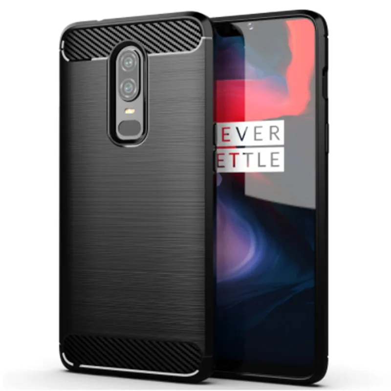 Carbon Fiber Shockproof Case For Oneplus 6 1+6 Silicone Case for Oneplus6 Bumper Full Protective Back Cover Coque Fundas