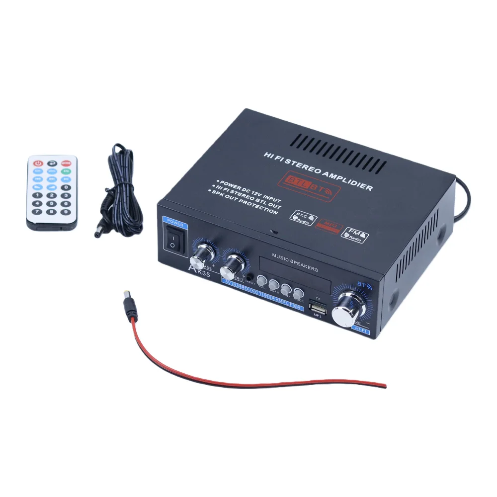 AK-35 amplificador de potência digital alta fidelidade digital casa amplificador de áudio do carro 2 canais casa carro bluetooth amplificador de potência usb