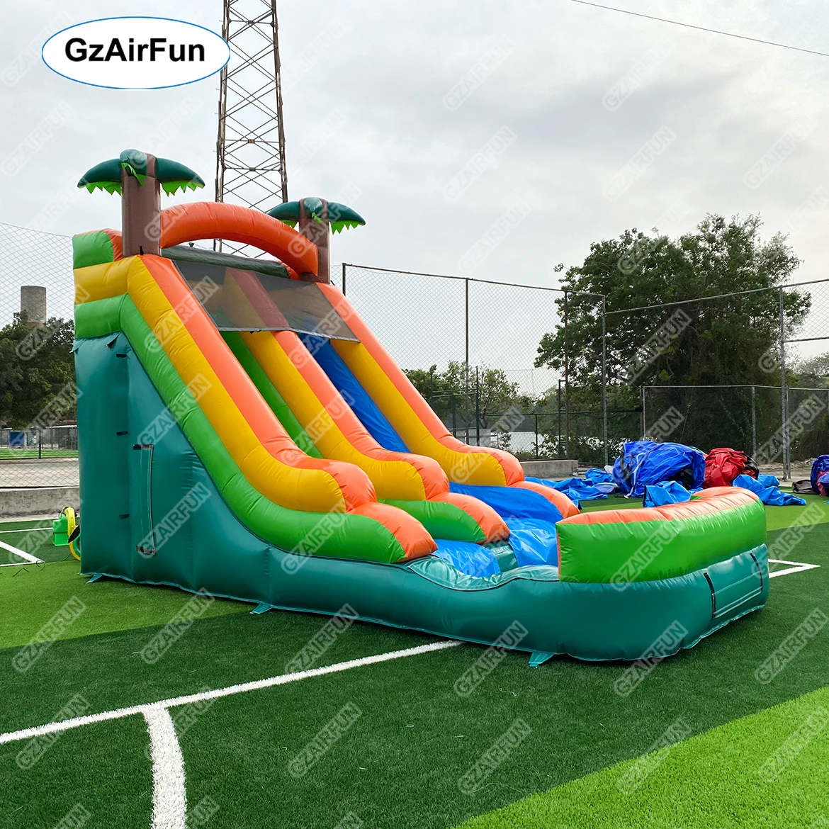 

High Quality PVC Household Outdoor Water Slide for Kids Blow up Water Slide Inflatable Tropical Palm Slidewater Slide
