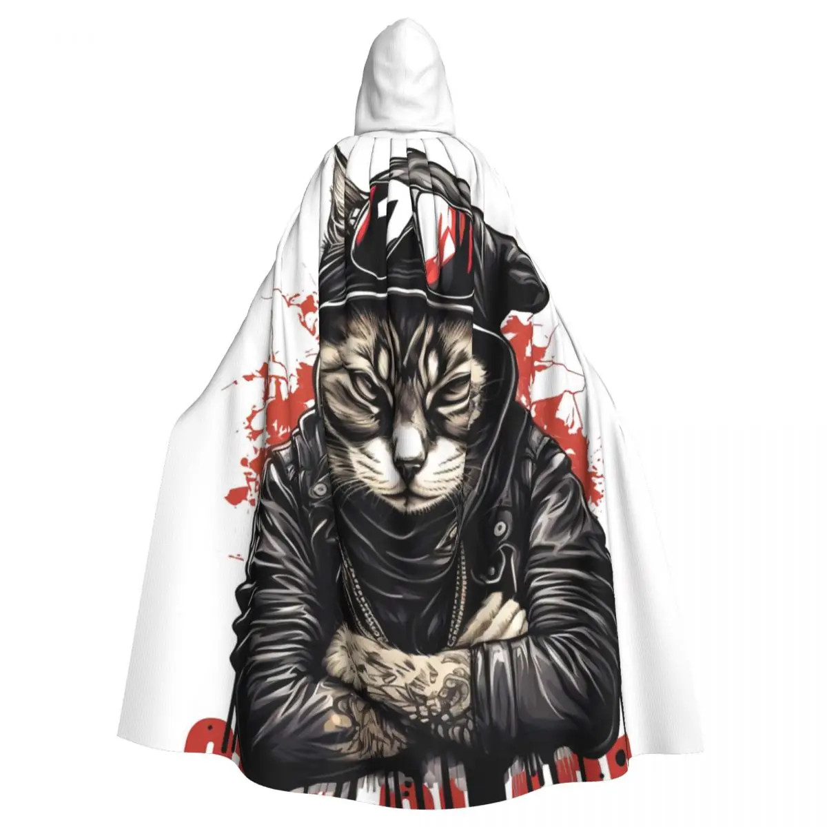 

Savage Assassin Cat Hooded Cloak Halloween Party Cosplay Woman Men Adult Long Witchcraft Robe Hood