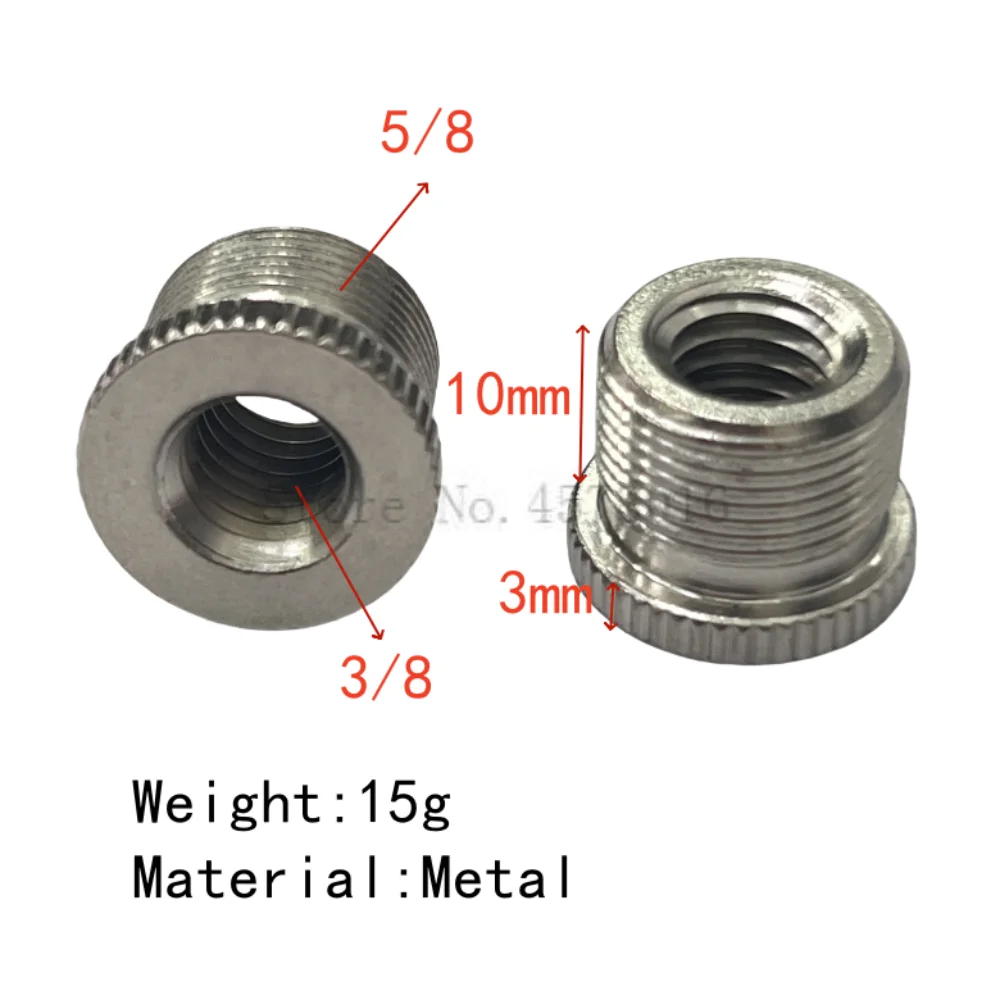 알루미늄 3/8 "암-5/8" 수 나사 변환 나사 어댑터 마이크 스탠드 홀더 Mikrofon 녹음 스튜디오 장비