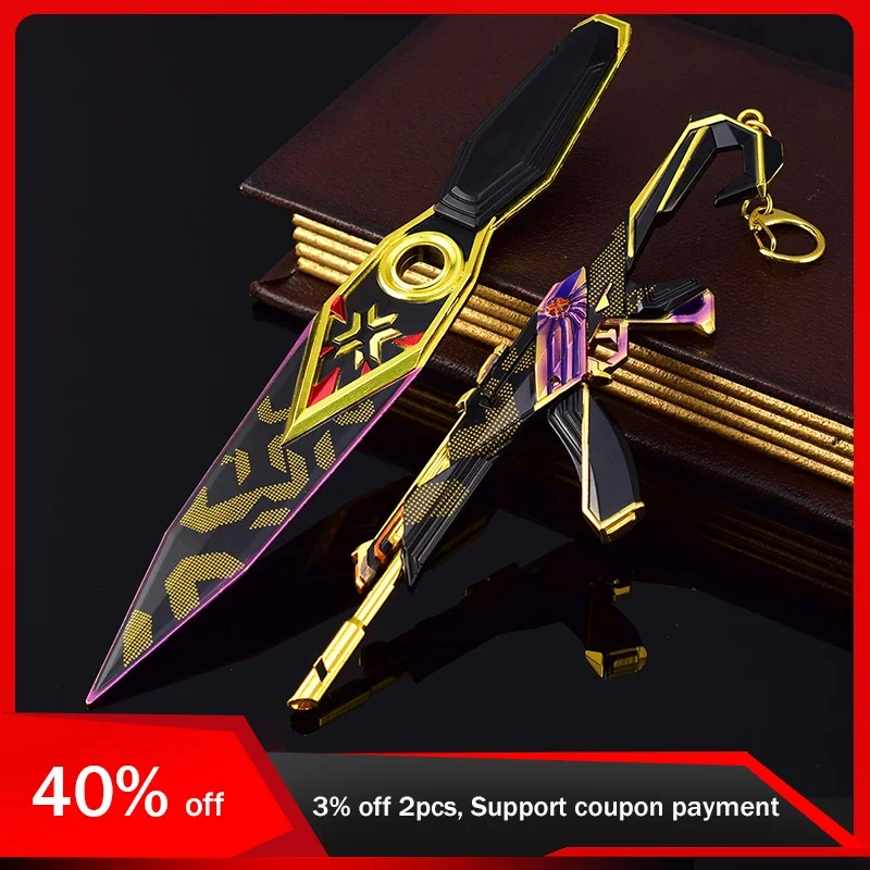 

22cm Valorant Champions 2023 Vandal Kunai Skin Knife Toy Sword Cosplay Metal Weapon Model Keychain Kids Toy Gift for Boy Keyring