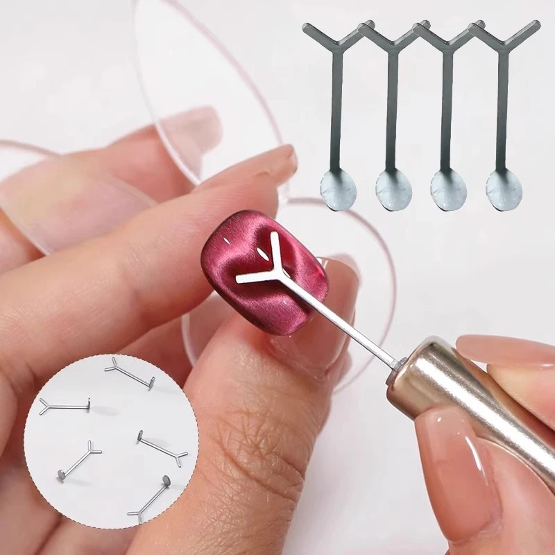 하트 모양 캣아이 마그넷 Y자 네일 세트 러브 패턴 마그넷 DIY 젤 폴리쉬 마그네틱 매니큐어 도구 전문 키트