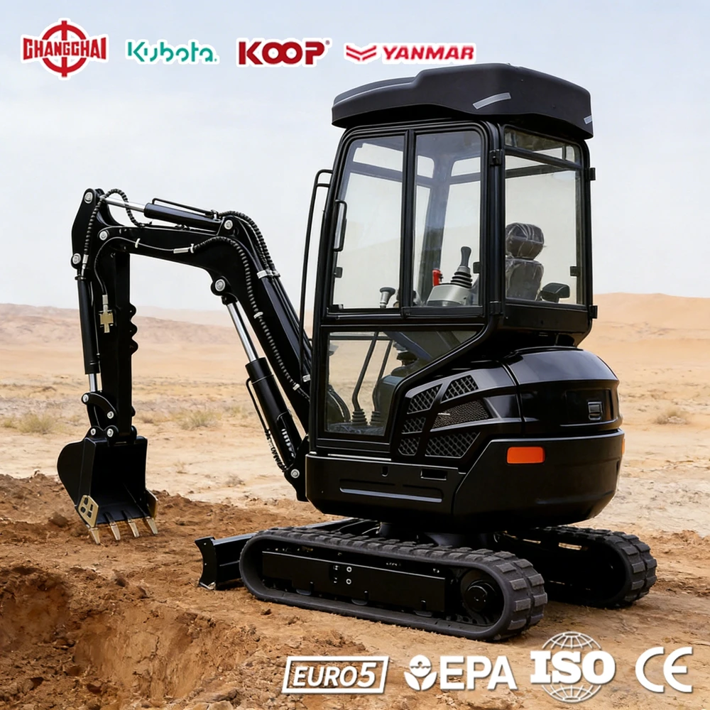 

Mini Excavator 1.2Ton Agricultural Construction 1.7Ton 1.8Ton Kubota Engine Europe EPA Euro 5 CE Manufacturer Direct Sales