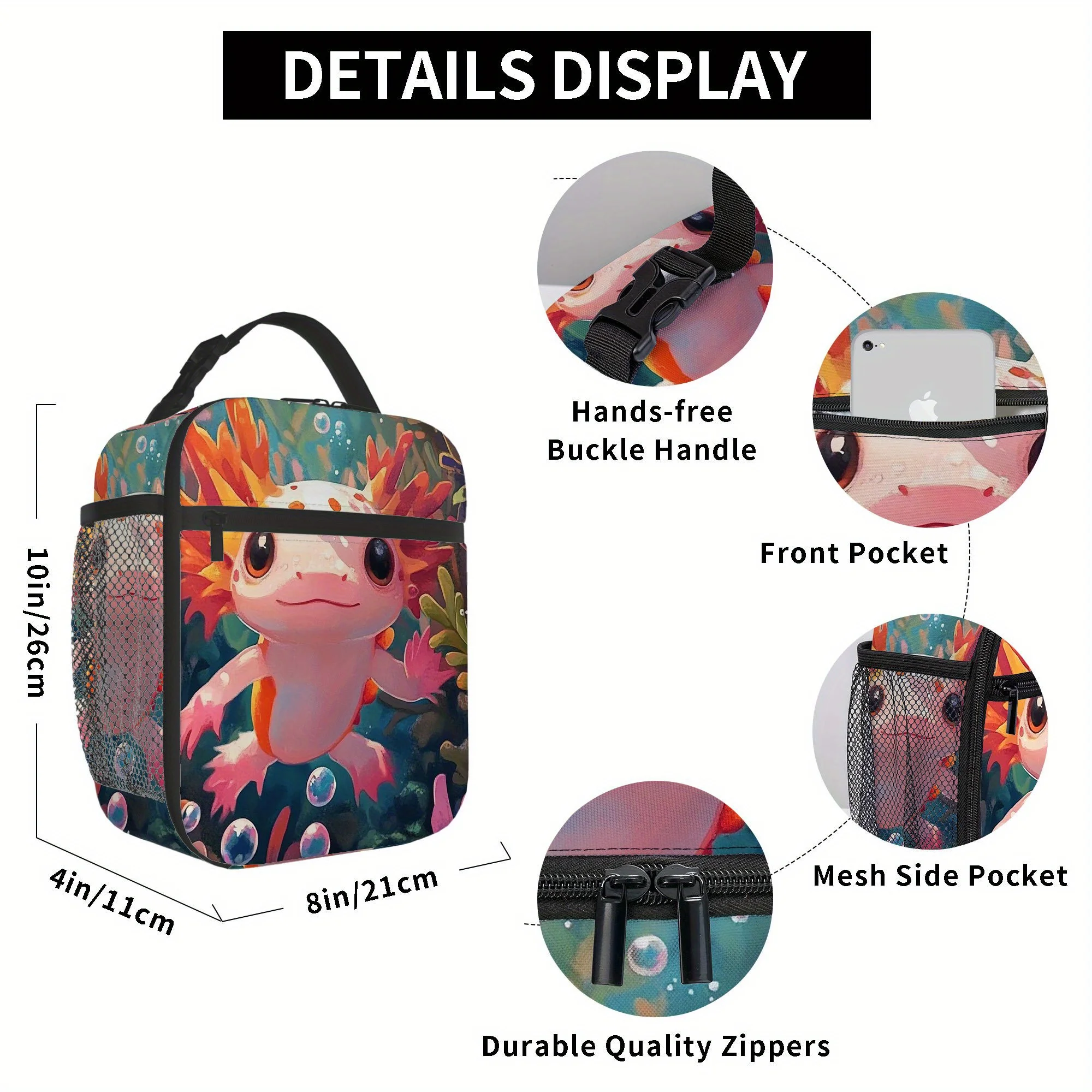 1pc Cute Axolotl Thermal Bag - - Home Office Contact review and price