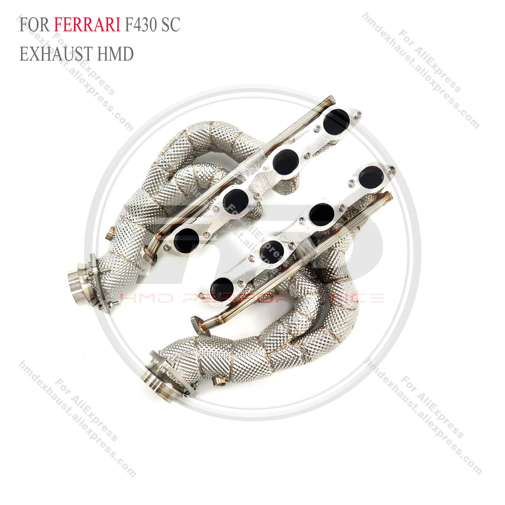 مشعب HMD لسيارة فيراري F430 SC نظام عادم من الفولاذ المقاوم للصدأ رأس عالي الأداء زيادة الطاقة