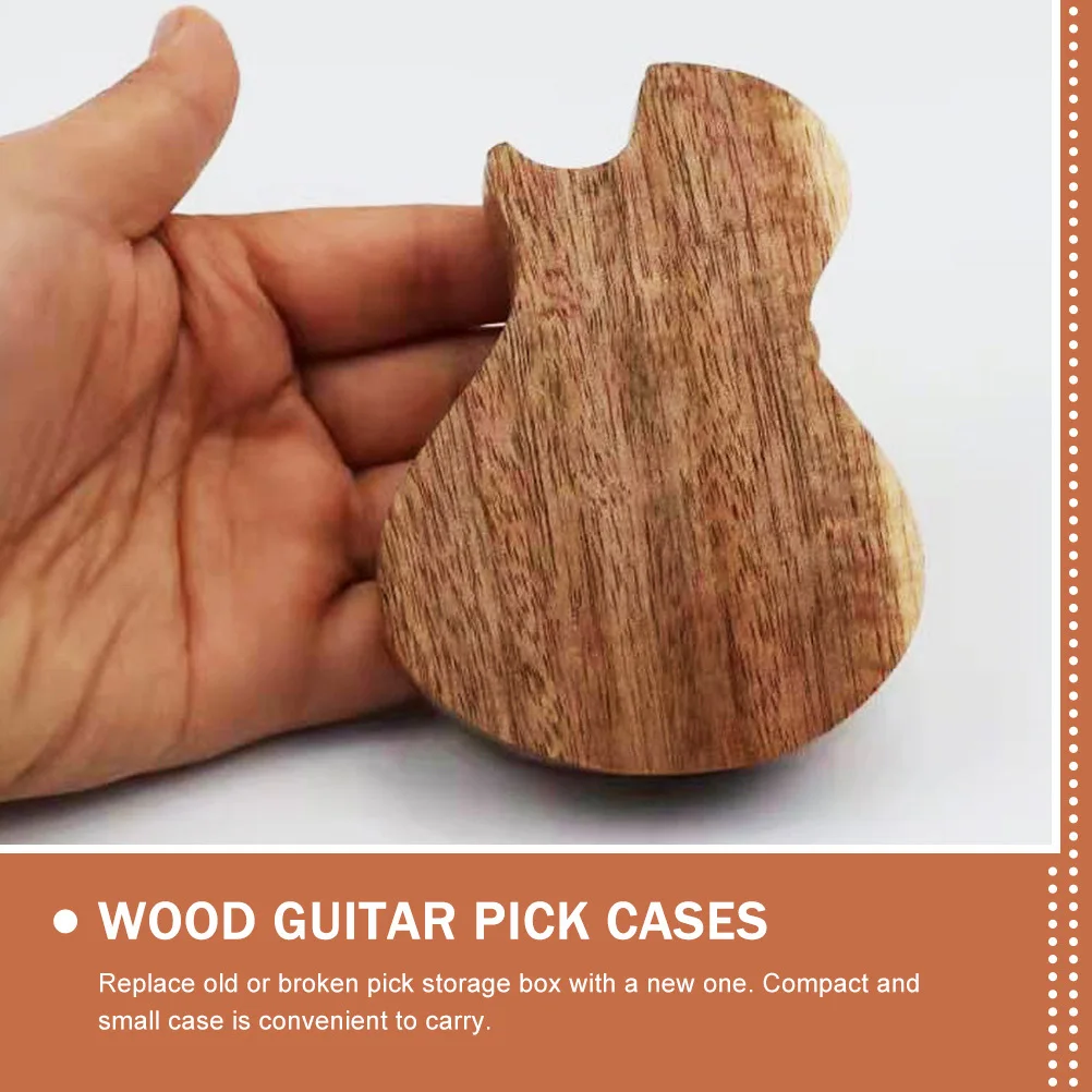 

Wood Guitar Pick Holder 3 Slot Pick Storage Box for Guitarists Waterproof Shockproof Plectrum Container Travel Organizer