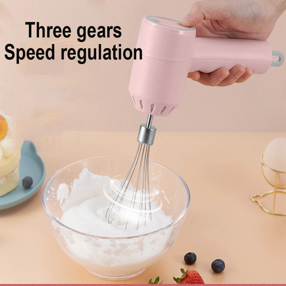 WHDPETS-batidora de alimentos inalámbrica, 3 velocidades, portátil, eléctrica, para huevos, ajo, procesador de alimentos multifuncional