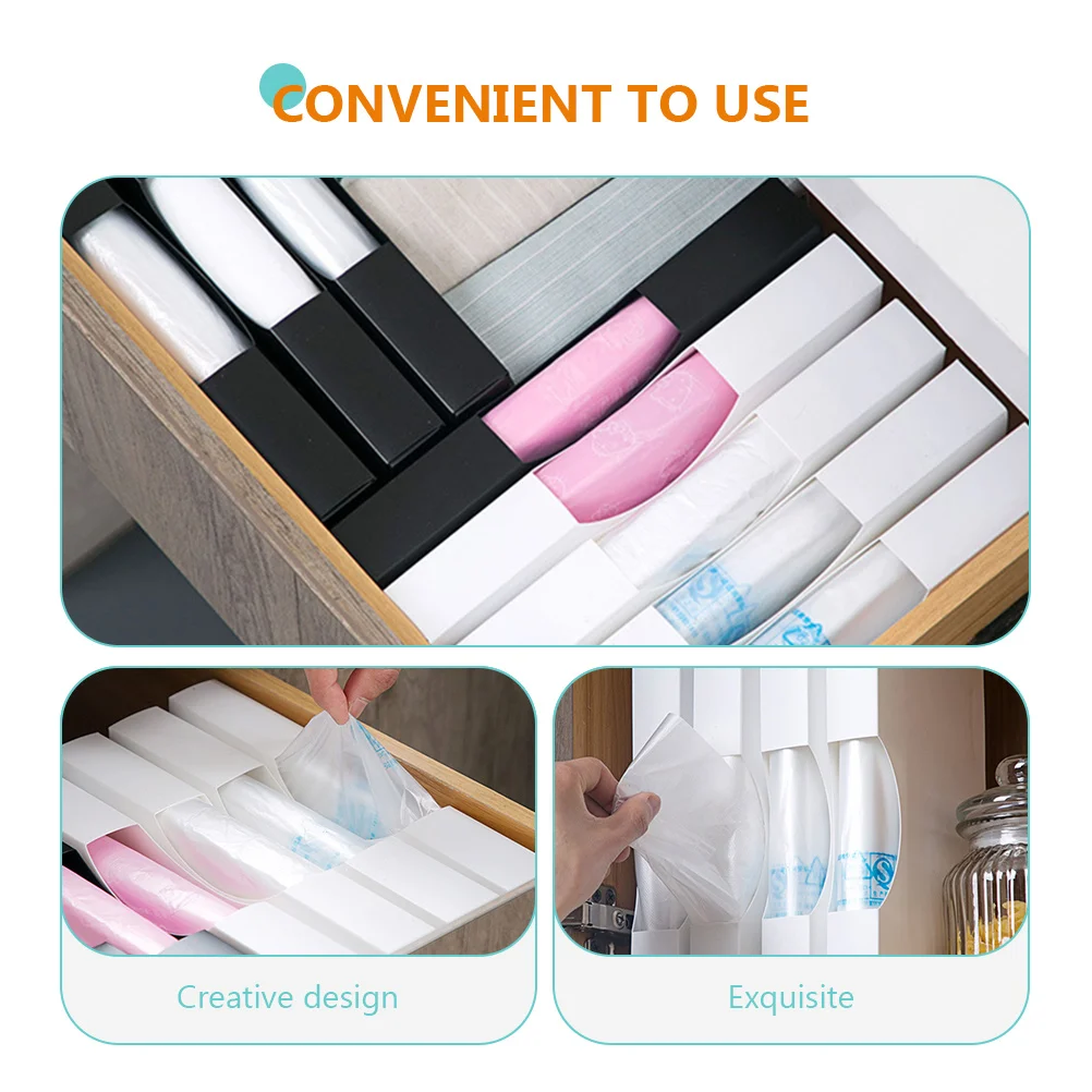 

2pcs Kitchen Bag Storage Box Food Preservation Organizer Plastic Bag Sorting Holder Trash Dispenser Home Office Use