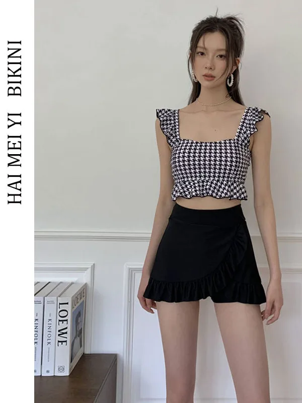 

Новый женский раздельный купальник Haimayi: скромный, скрывающий живот, с высокой талией, утягивающий, термокомплект для бассейна, плавки-шорты