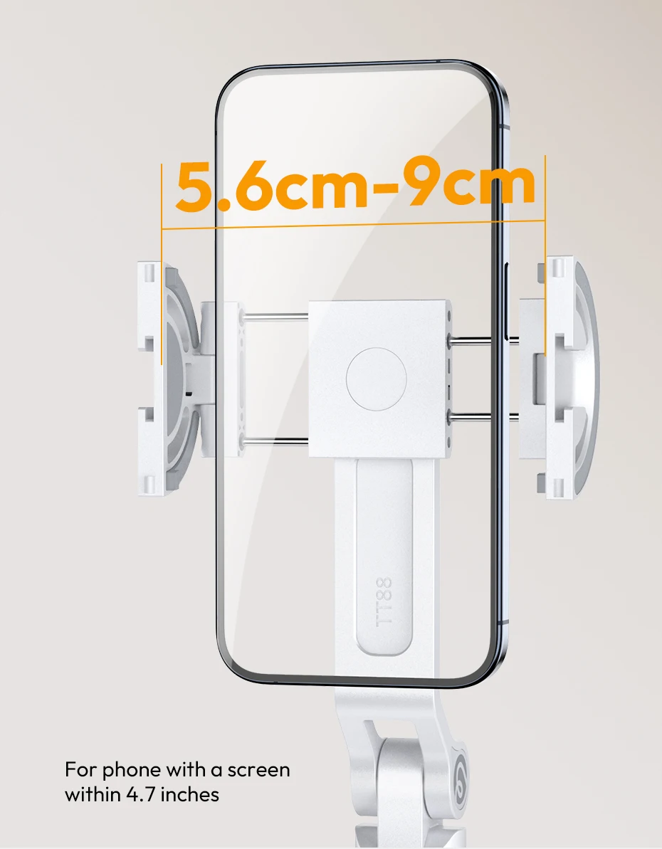 Ulanzi TT88 Overhead-Selfie-Stick 1,44 m mit MagSafe-Klemme, Fotografie-Stativ für Smartphone-Livestreaming und Vlogging mit Fernbedienung, Dual Cold Shoe, Fernbedienungslicht, Desktop-Aufnahme, Mantis-Halterung – Detail 5