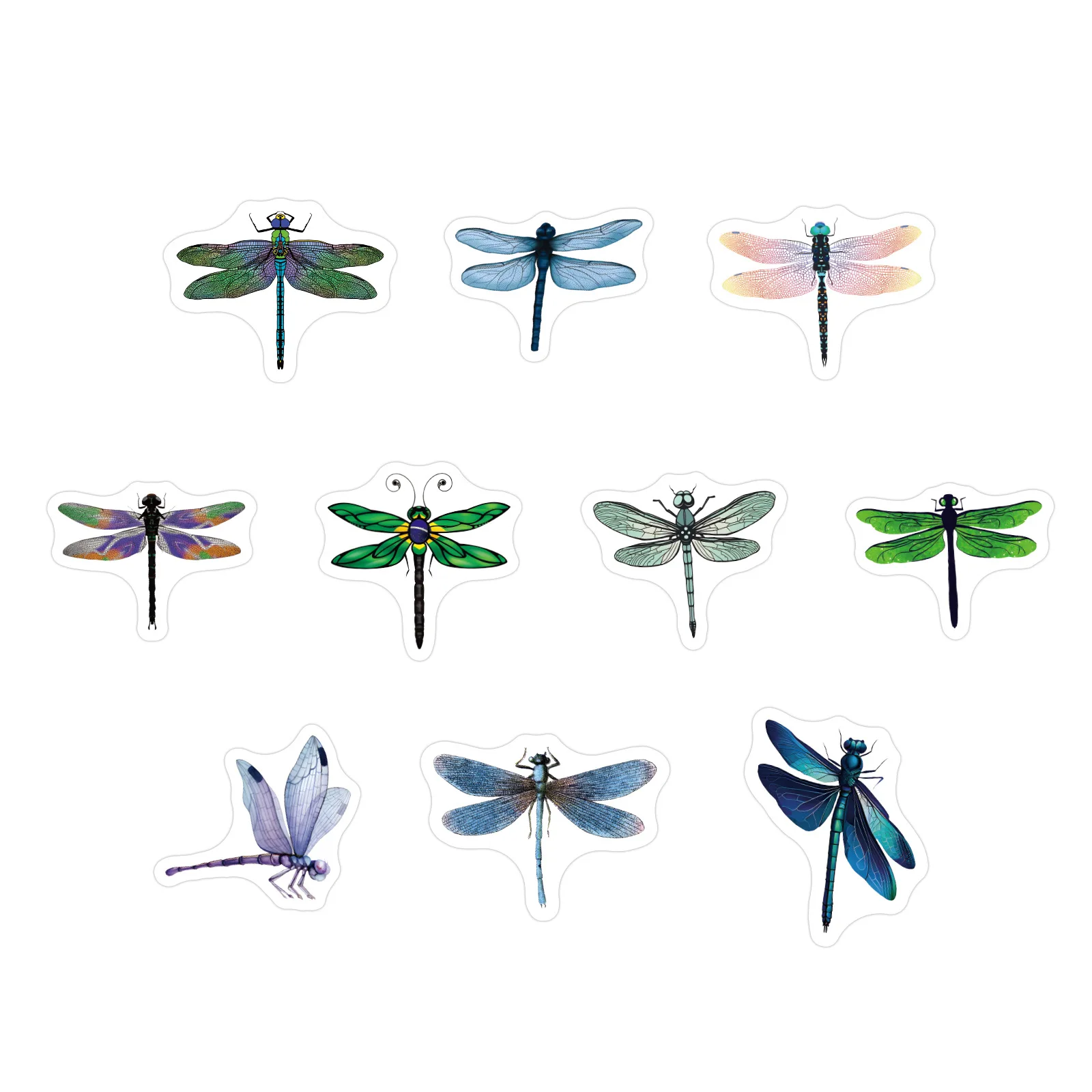 100-500pcs Beautiful Dragonfly Stickers for Notebook Stationery Scrapbook Sticker Aesthetic Scrapbook Material Craft Supplies