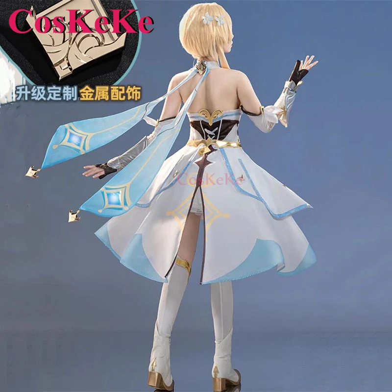 CosKeKe Lumine Cosplay Costume Hot Game Genshin Impact Traveller Gorgeous Uniform Dress Halloween Party Role Play Clothing S-XXL