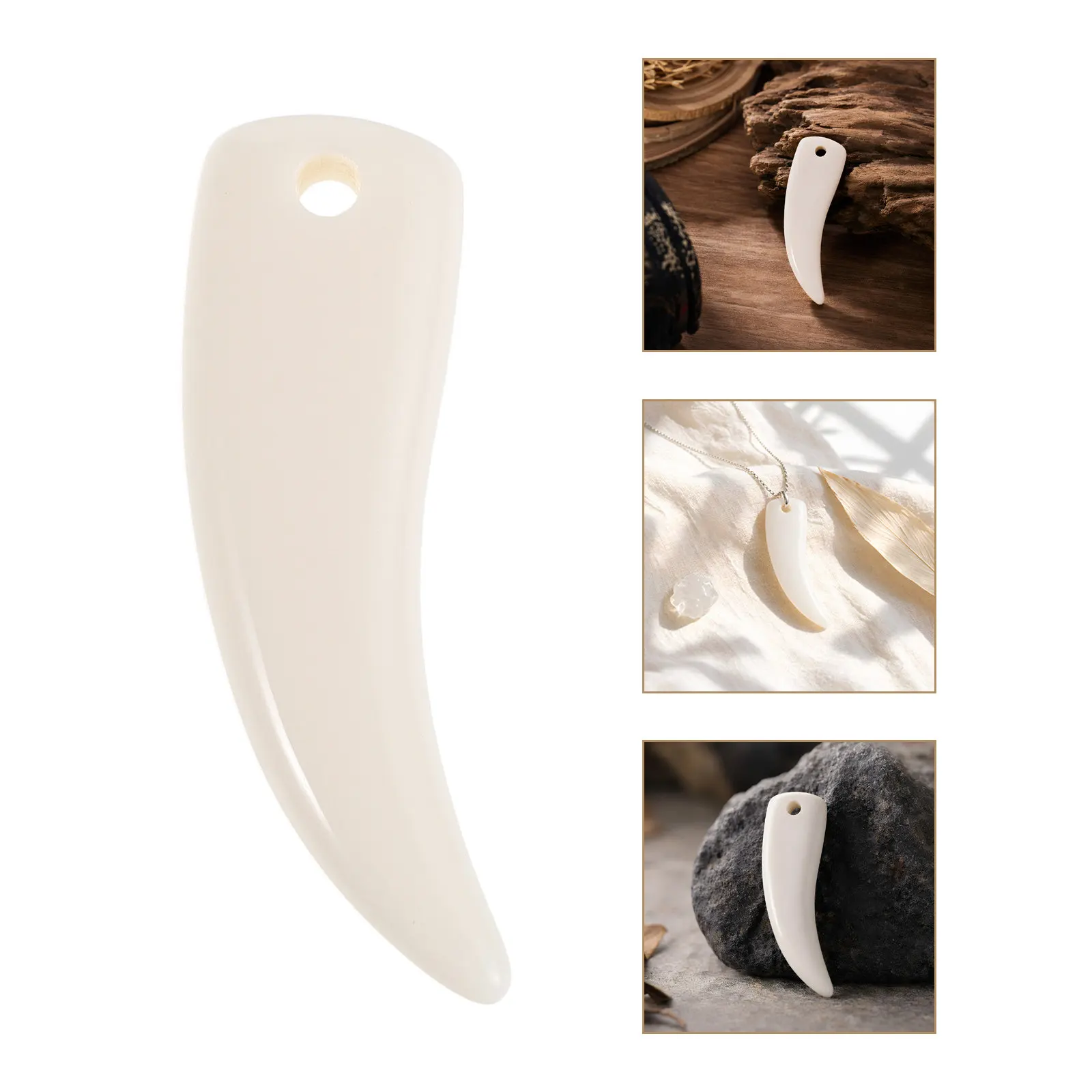 40Pcs Resin Tooth Charms Fangs Animal Ivory Teeth Pendant Handmade Jewelry Necklace Accessories
