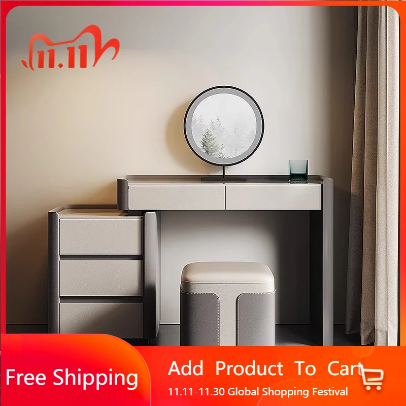 

Wood Beauty Vanity Table Bedroom Makeup Storage Drawers Luxury Cosmetics Dressing Table Women Penteadeira Lounge Suite Furniture