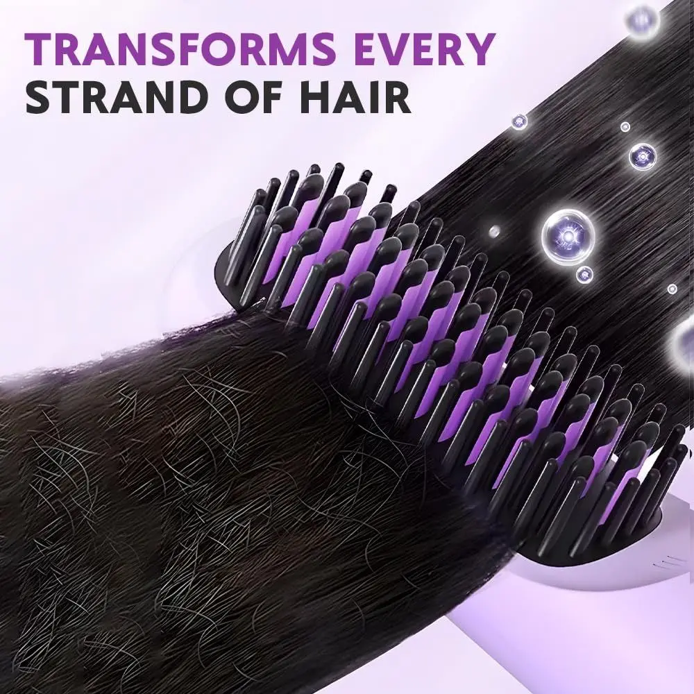 Cordless Hair Straightener Brush Ceramic Coating 4 Temp Settings Hair Straightener Comb Fast Heating Rechargeable Hot Comb Women