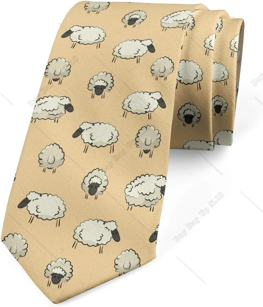 Cute Sheep Pattern Multicolor Modern Men's Tie Print One Size Mens Ties POLYESTER