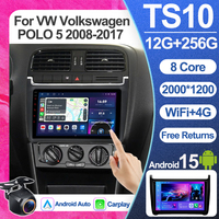Car Radio For VW Volkswagen POLO 5 2008-2017 GPS Navigation Multimedia 9inch Android Player Wireless CarPlay Android 15 WIFI 5G
