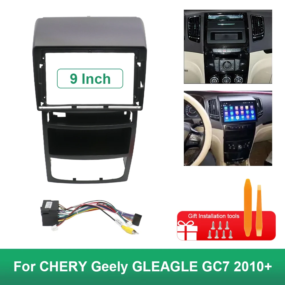 

9 Inch 22.86cm for CHERY Geely GLEAGLE GC7 2010+ Car Accessory 2 Din Radio Fascia Panel Frame