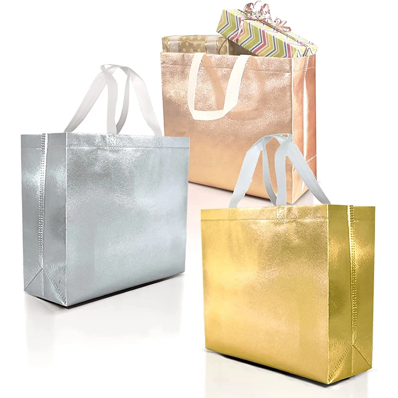 1PC Colored non-woven shopping bag Foldable Eco handbag Reusable  Waterproof Fabric Tote Durable Clothes Shoe Favor Package Bags