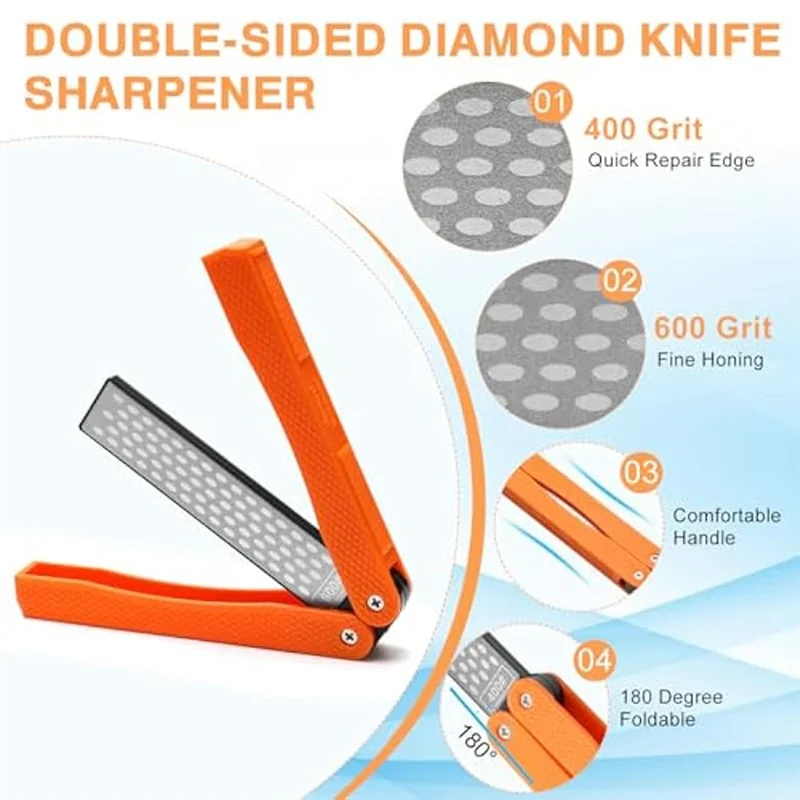 AB33-2 양면 다이아몬드 칼갈이/1 개의 접이식 다이아몬드 연마 막대, 블레이드 샤프너 스톤 포켓 나이프 샤프너