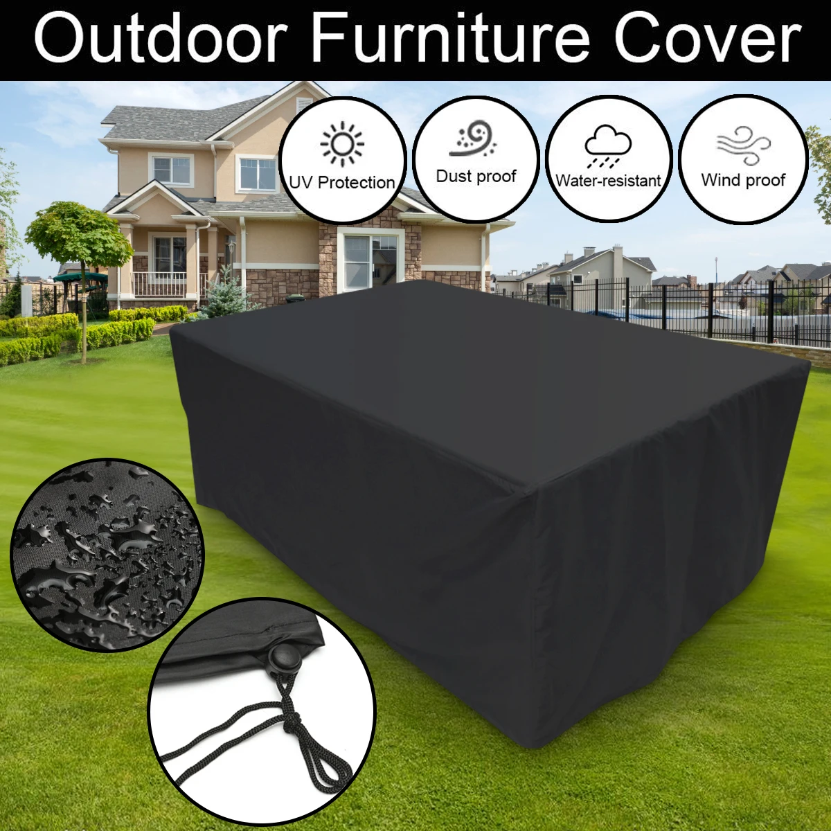 Waterproof and Dustproof Furniture Protector, Table Set, Chair, Sofa Case, Tighten, Home, Garden, Kitchen