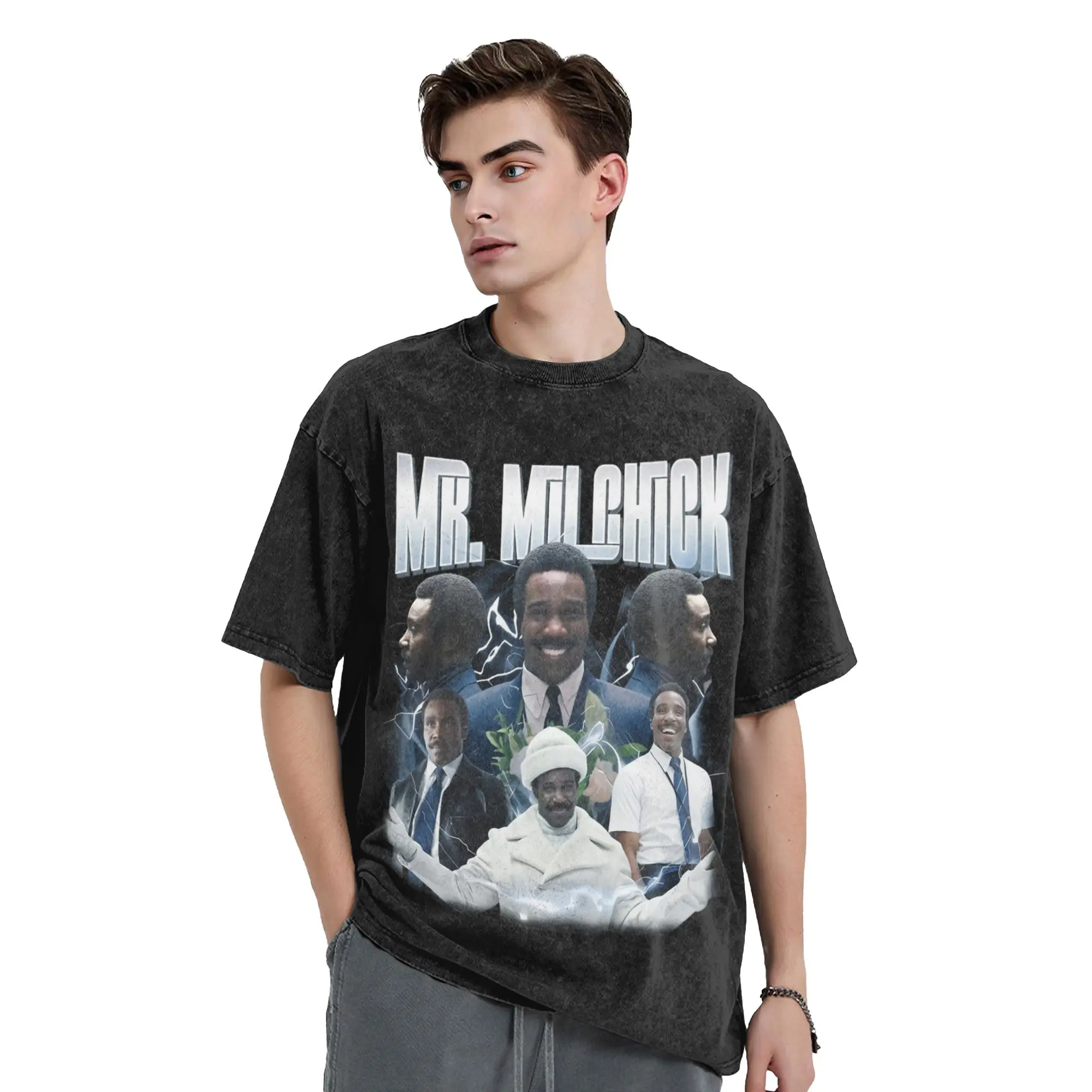 Severance Mr Milchick Dance Party Washed T Shirts Streetwear Hip Hop Retro T-Shirts  Tees Men Women Cotton Oversize Printed