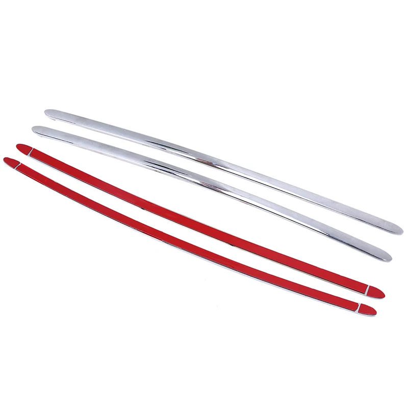 POSSBAY 4Pcs Universal Car Decals Front Rear Bumper Corner Sticker Strip Crash Bar Trim Stickers Chrome Body Protector Guards