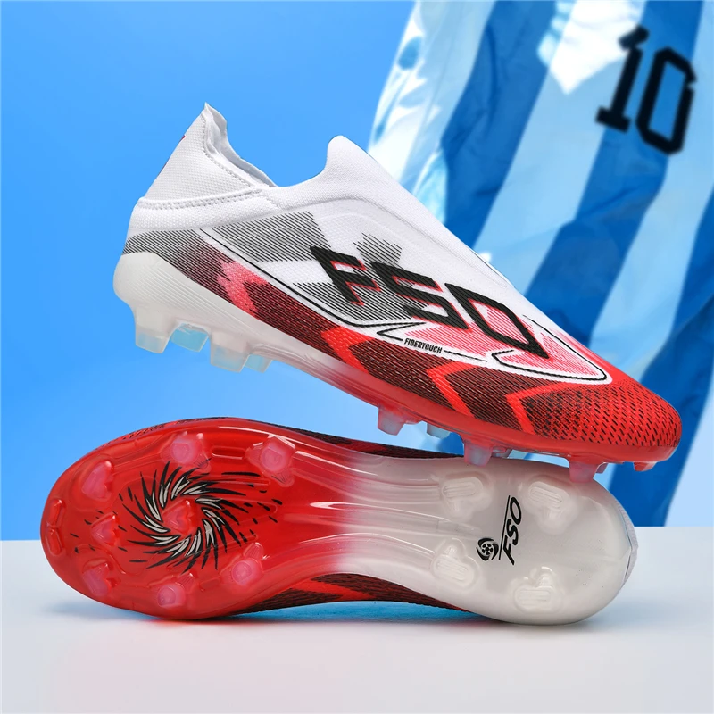 New Men Football Boots Sports Shoes Outdoor Ultralight Soccer Shoes Futsal Non-Slip High-quality High Ankle Breathable Match