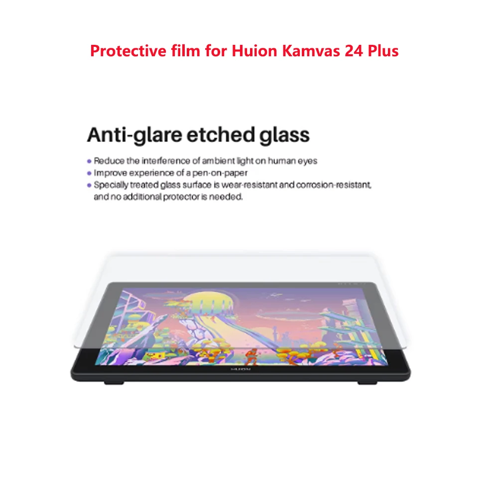 Protective Film for Huion KAMVAS 24 Plus Graphics Tablet Dsplay, Like Draw on Paper Protector for Digital Drawing Pen Tablet