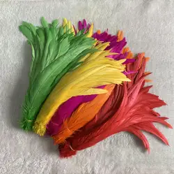 Plumes de queue de coq naturelles pour bricolage, noir, rouge, coq, vêtements, bijoux, accessoires de fête, vente en gros, 25 cm-45cm, 10 po-18 po, 100 pièces