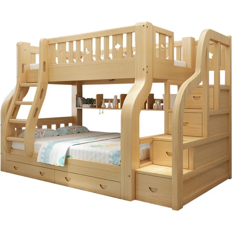 

All solid wood children's bed upper and lower beds Mother bed Adult adult mother and child two-layer high and