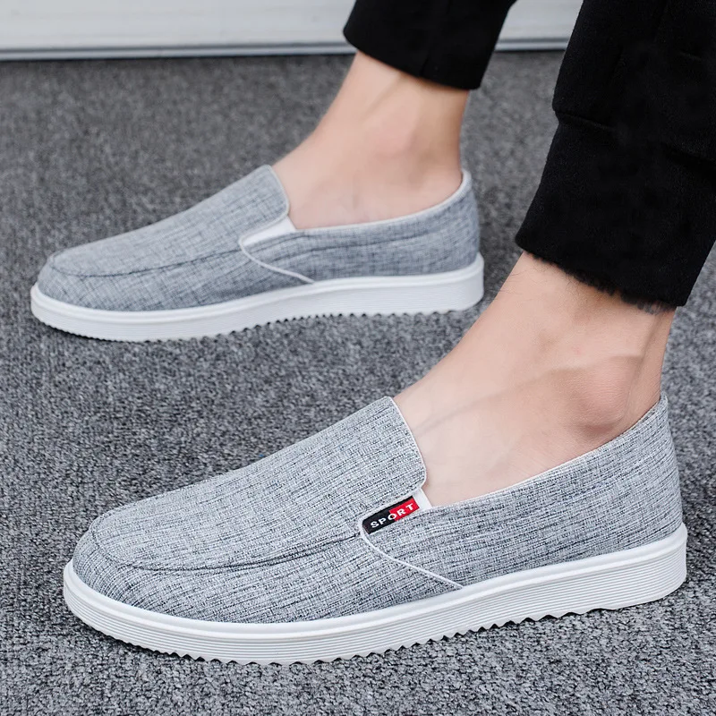 Men\'s Casual Shoes Luxury Canvas Loafers Sneakers For Men 2024 Comfortable Flat Outdoor Fashion Walking Slip-Ons Shoes Footwear