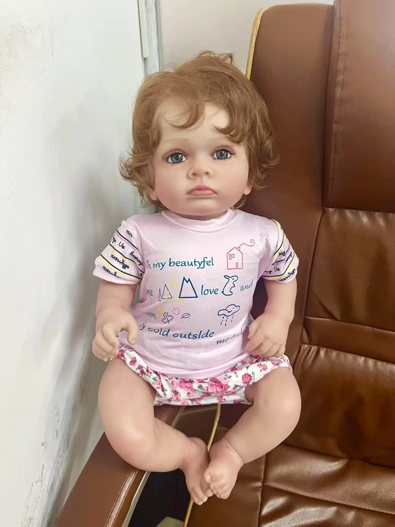 24-calowa lalka Reborn Toddler Tutti z piegami, bardzo szczegółowa skóra 3D z widocznymi żyłkami, realistyczna lalka dla dziewczynek, zabawka