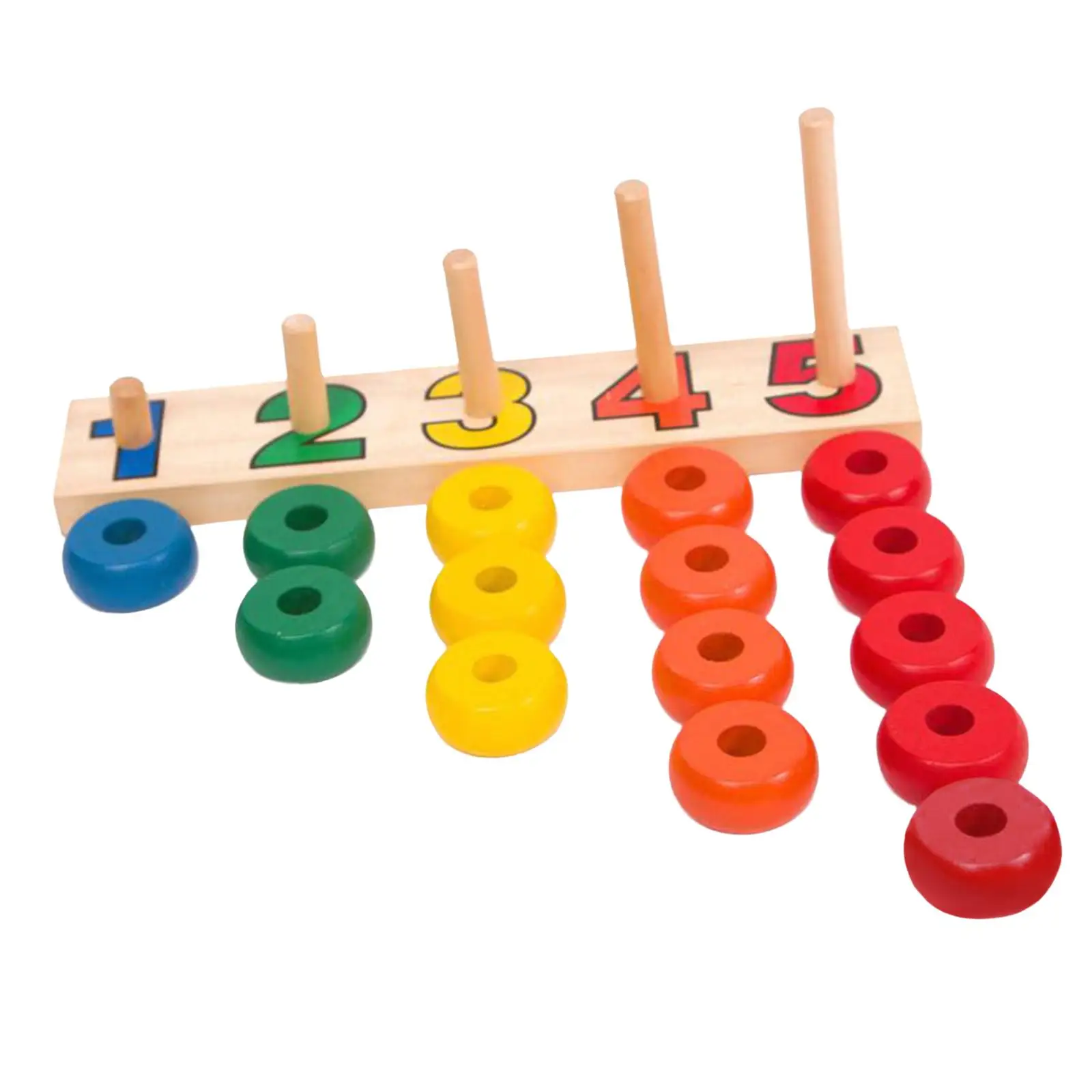 Wooden Number Blocks Toy Teaching Aid Preschool Wooden Stacking Block Set for Decomposition Quantitative Classification Addition