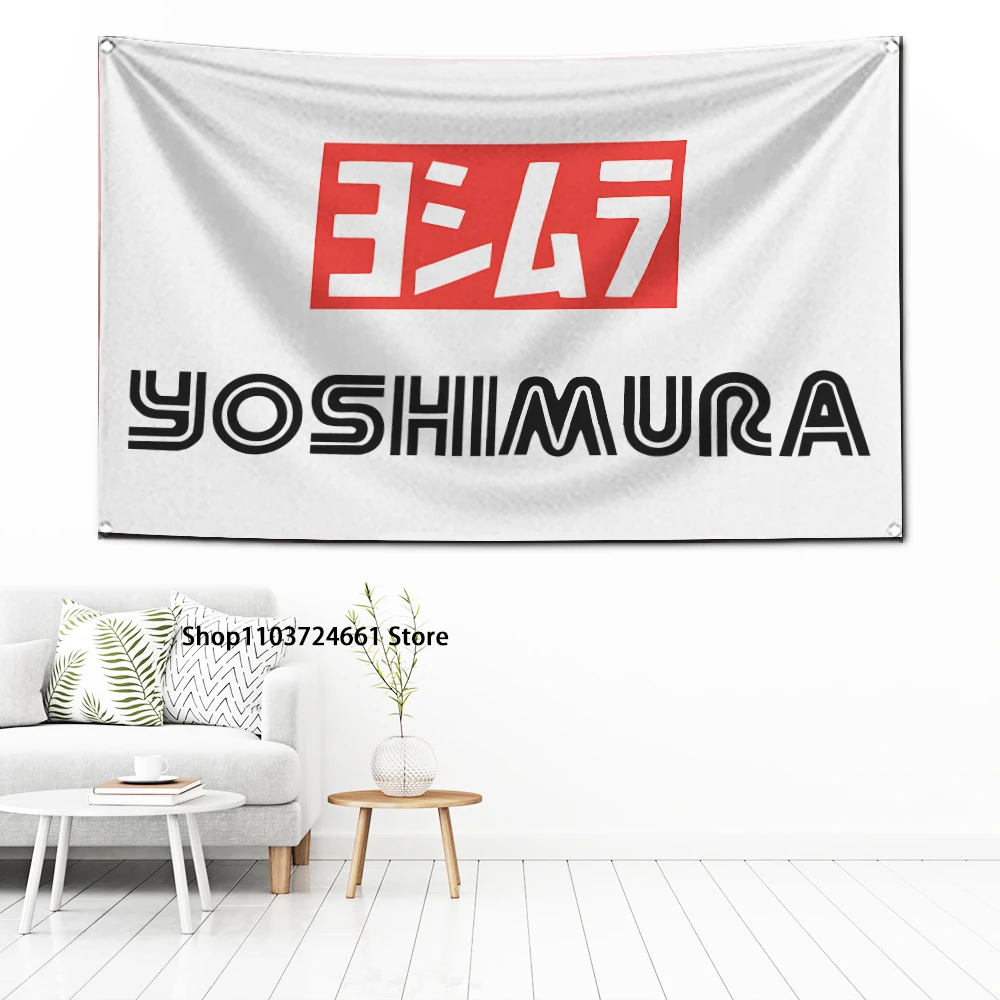 60x90cm Yoshimura Flaga sportów motorowych Poliester Druk cyfrowy Baner do garażu Dekoracja ścienna na zewnątrz drzwi