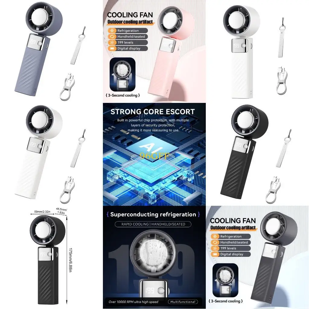 

96GF Руночный охлаждающий вентилятор удобный USB -заряд