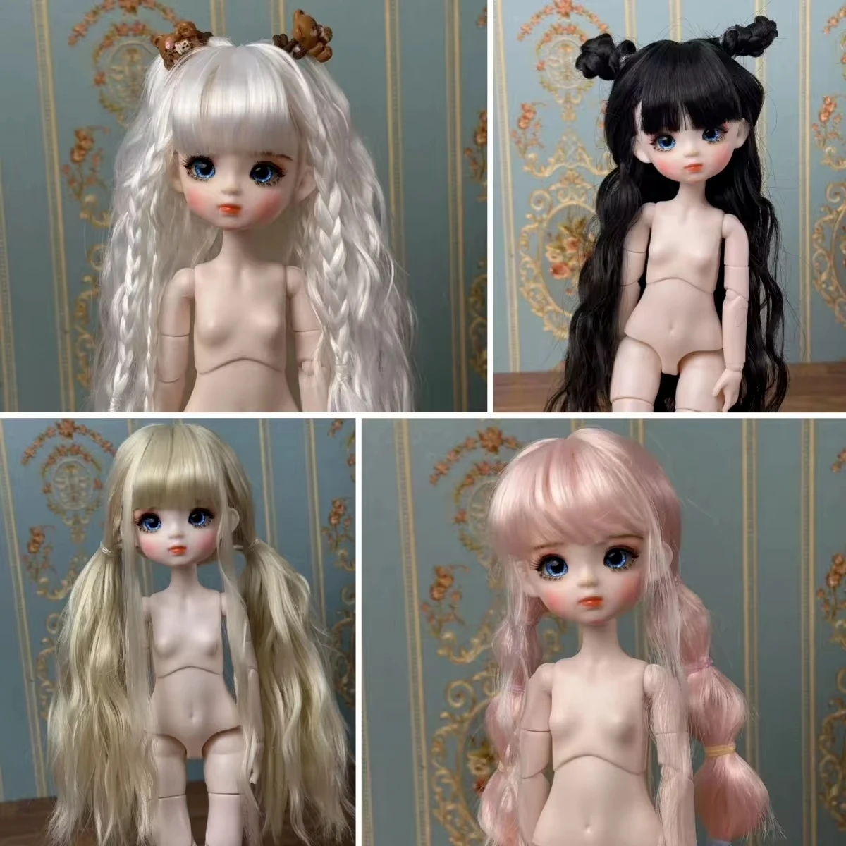 Handmade Makeup 1/6 BJD Doll 30cm Princess Doll Toy Gift, Dolls for Girls (optional for Eyes and Hair)